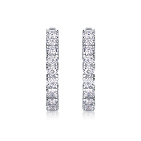 Luxury Moissanite Stud Earrings in S925 Silver Hoop Design