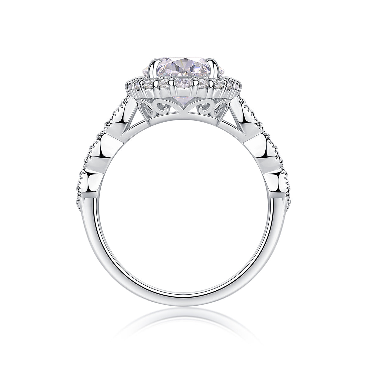 1Bright Moon Oval Moissanite Ring in S925 Sterling Silver Fashion Jewelry