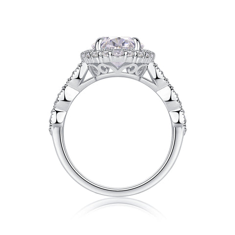 1Bright Moon Oval Moissanite Ring in S925 Sterling Silver Fashion Jewelry
