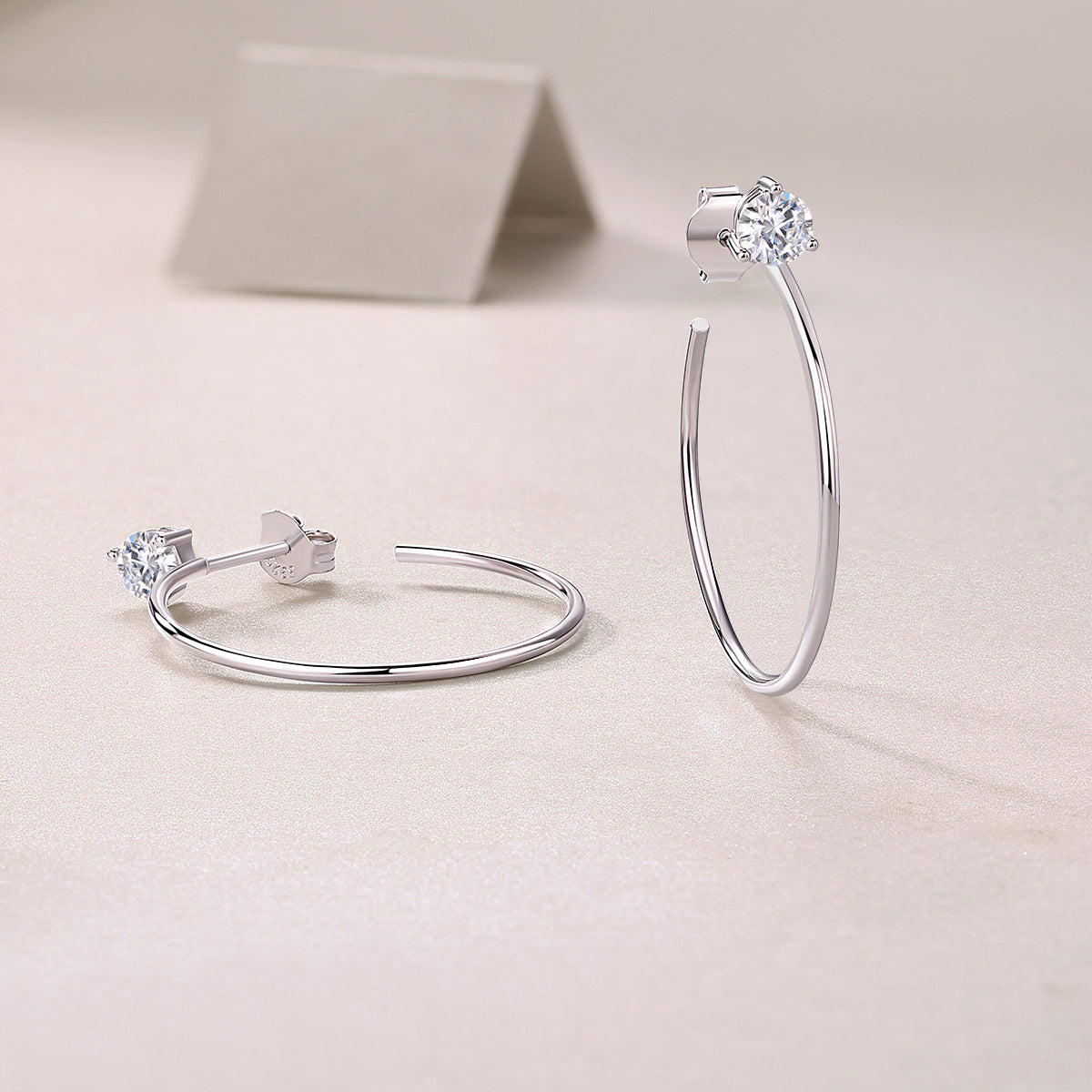 S925 Silver Moissanite Stud Earrings Minimalist Elegant Design