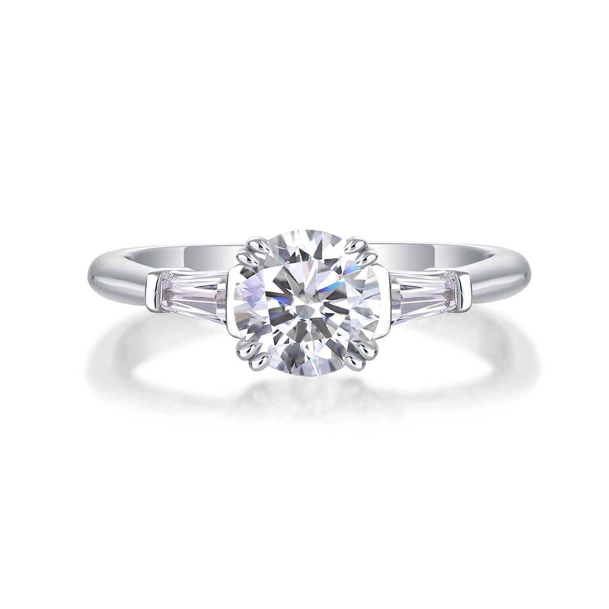Classic Moissanite Wedding Ring Set in S925 Silver