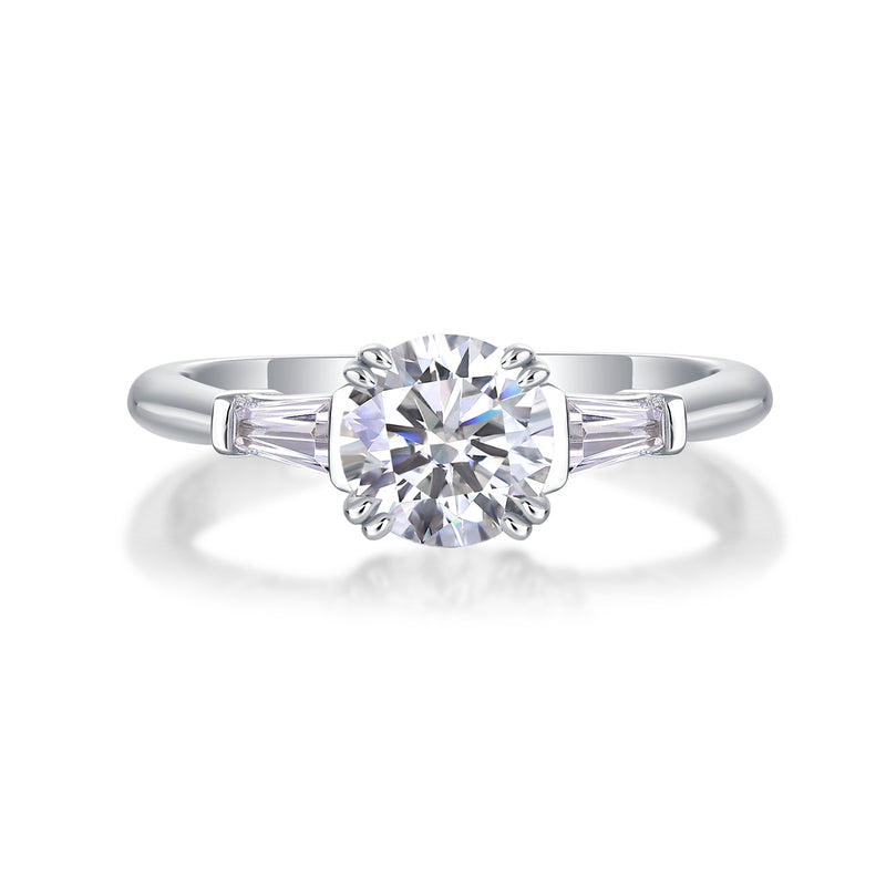 Classic Moissanite Wedding Ring Set in S925 Silver - 2