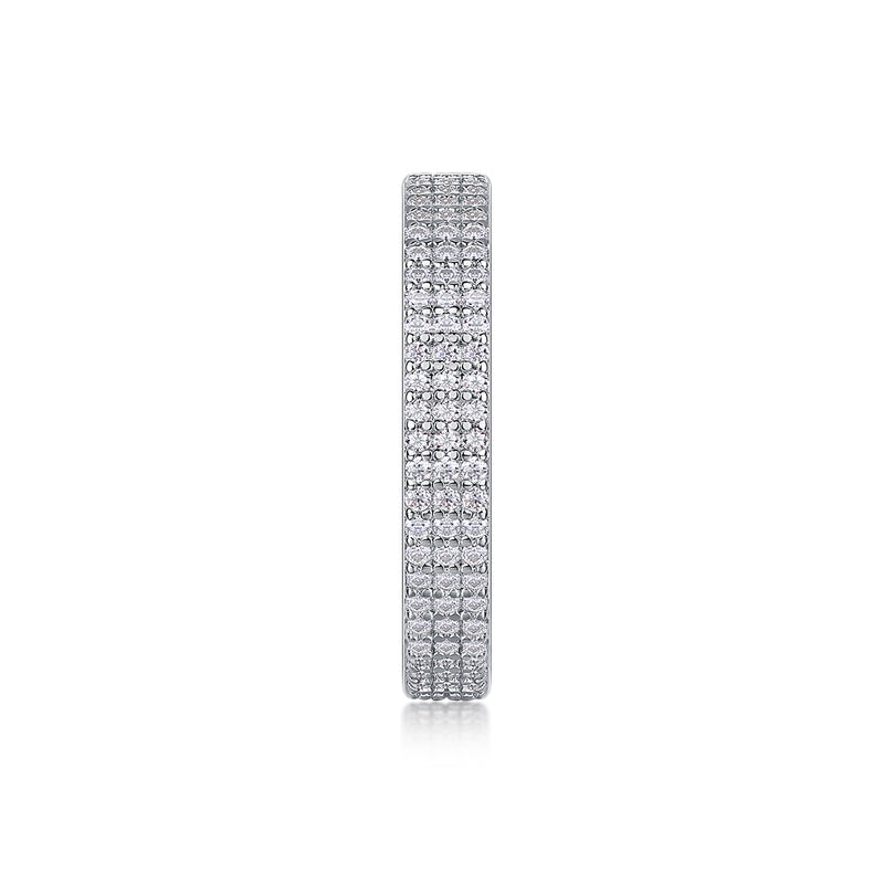 Moissanite S925 Sterling Silver Ring Set Elegant Bezel Design - 7