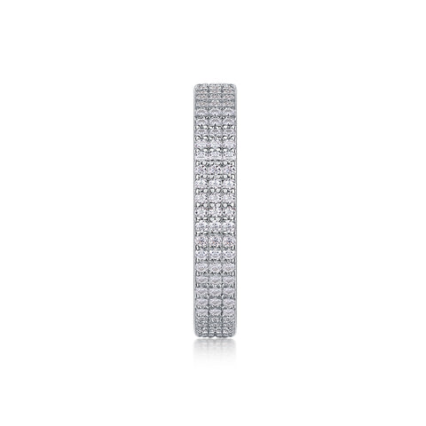 Moissanite S925 Sterling Silver Ring Set Elegant Bezel Design
