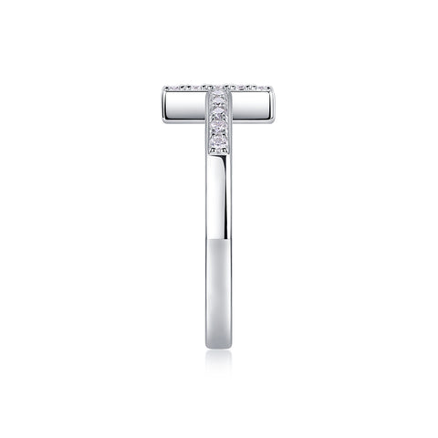 1Holy Light Cross S925 Sterling Silver Ring with Moissanite Accent Modern & Elegant