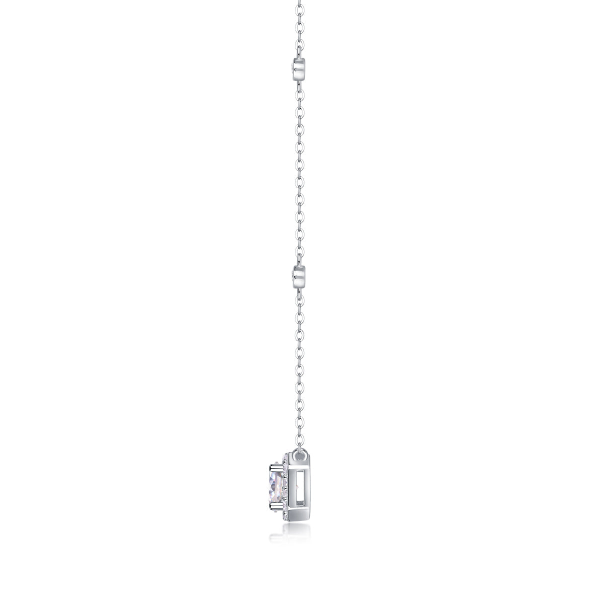1Flower Love S925 Sterling Silver Necklace with 1-Carat Moissanite Pendant
