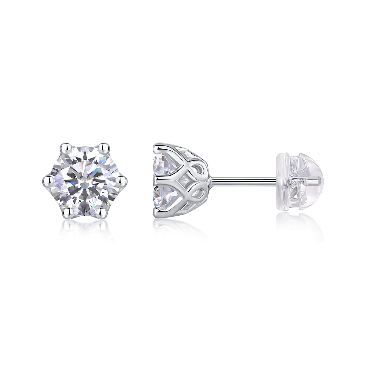 S925 Silver Moissanite Flower Stud Earrings Luxury Fashion Jewelry