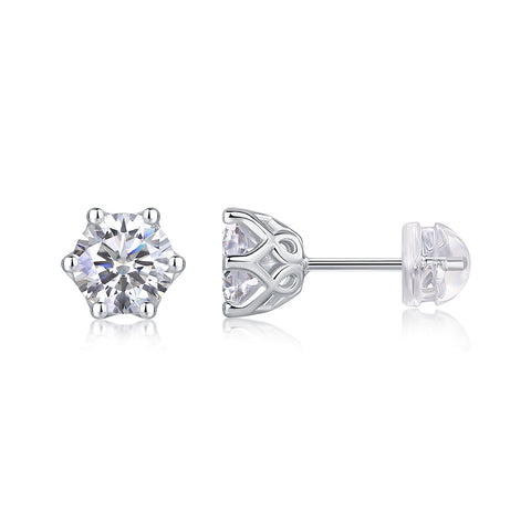 S925 Silver Moissanite Flower Stud Earrings Luxury Fashion Jewelry