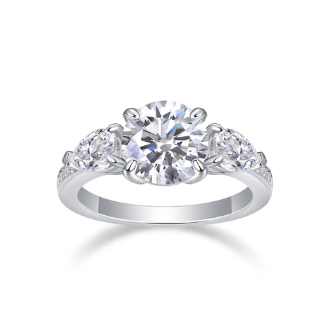 2 Carat Moissanite Silver Ring Luxury Fine Jewelry