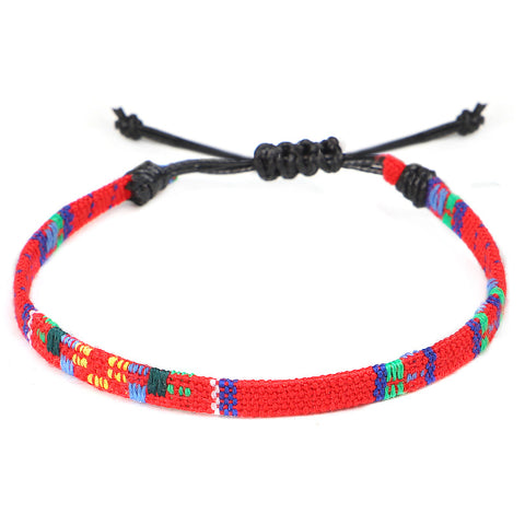 Bohemian Hand Woven Rainbow Color Cloth Anklet