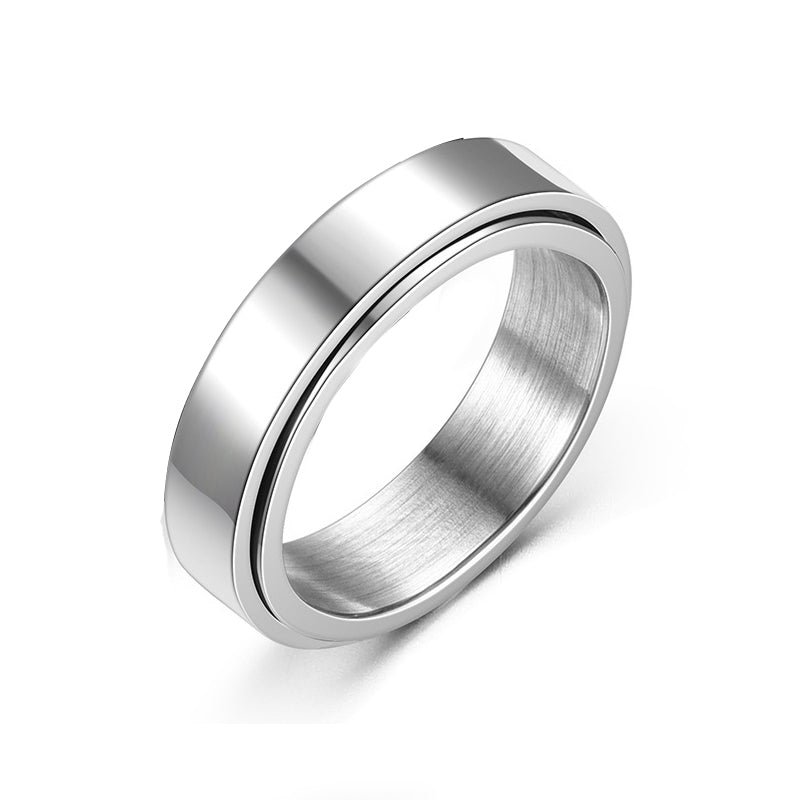 Bold Titanium Steel Ring with Roman Numerals for Men