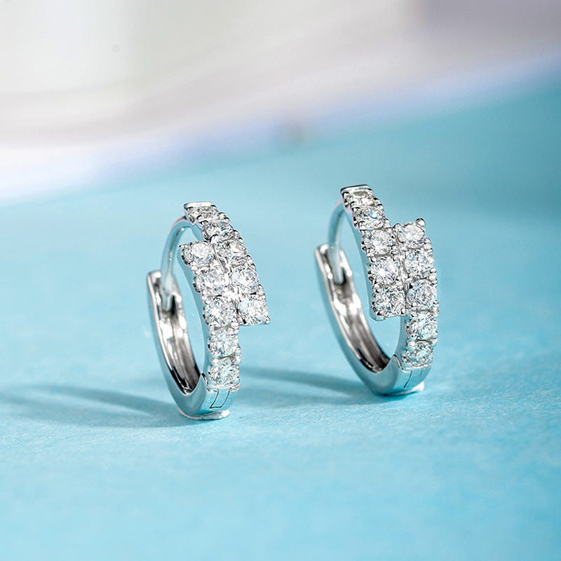 Small Copper Ear Clip Earrings with White Gold Finish for Women