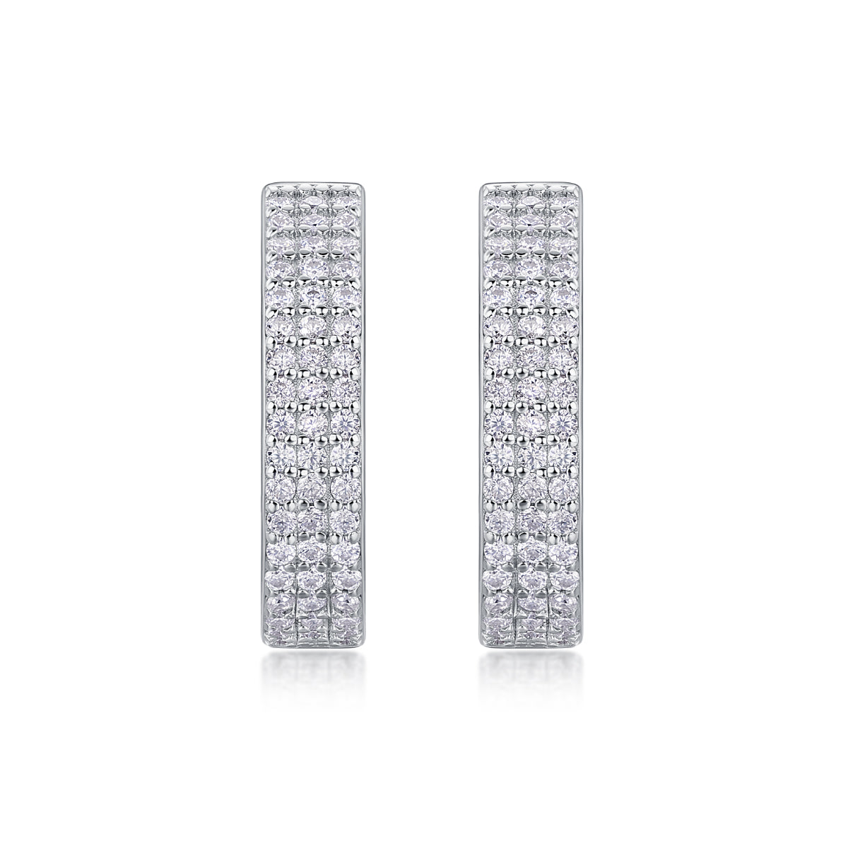 S925 Silver Moissanite Diamond Set Stud Earrings Luxury Fashion