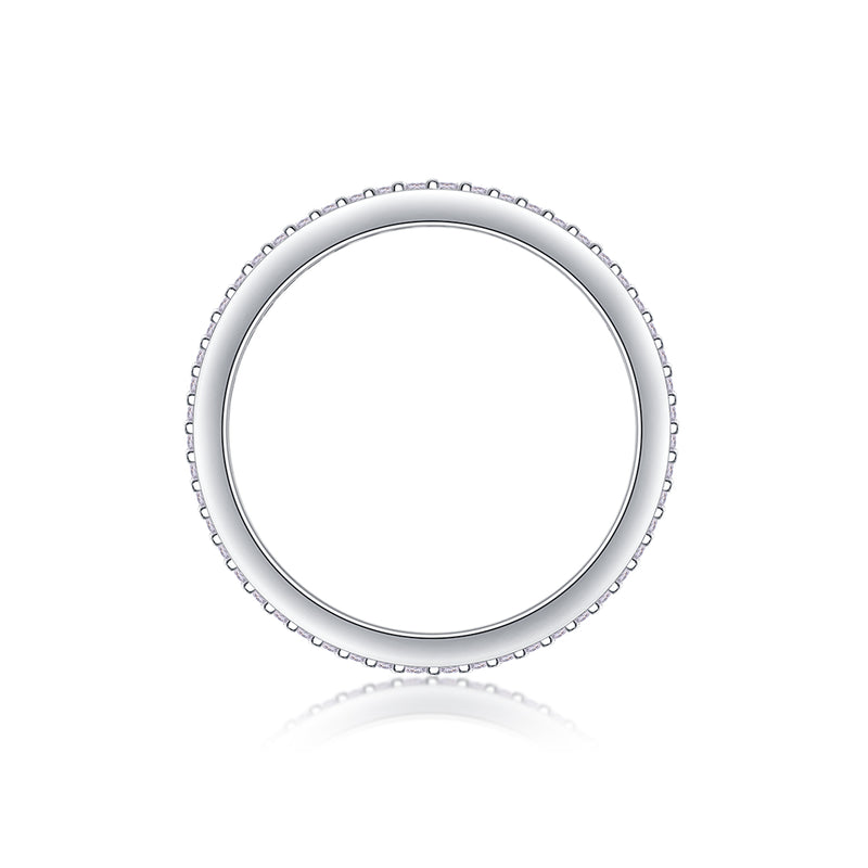 Moissanite S925 Sterling Silver Ring Set Elegant Bezel Design - 5