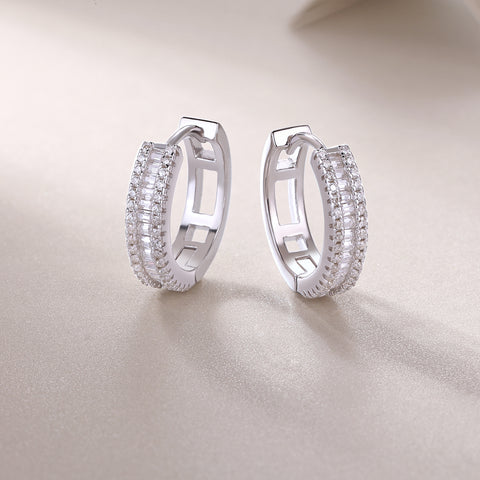 S925 Silver Moissanite Stud Earrings Woven Light Luxury Design