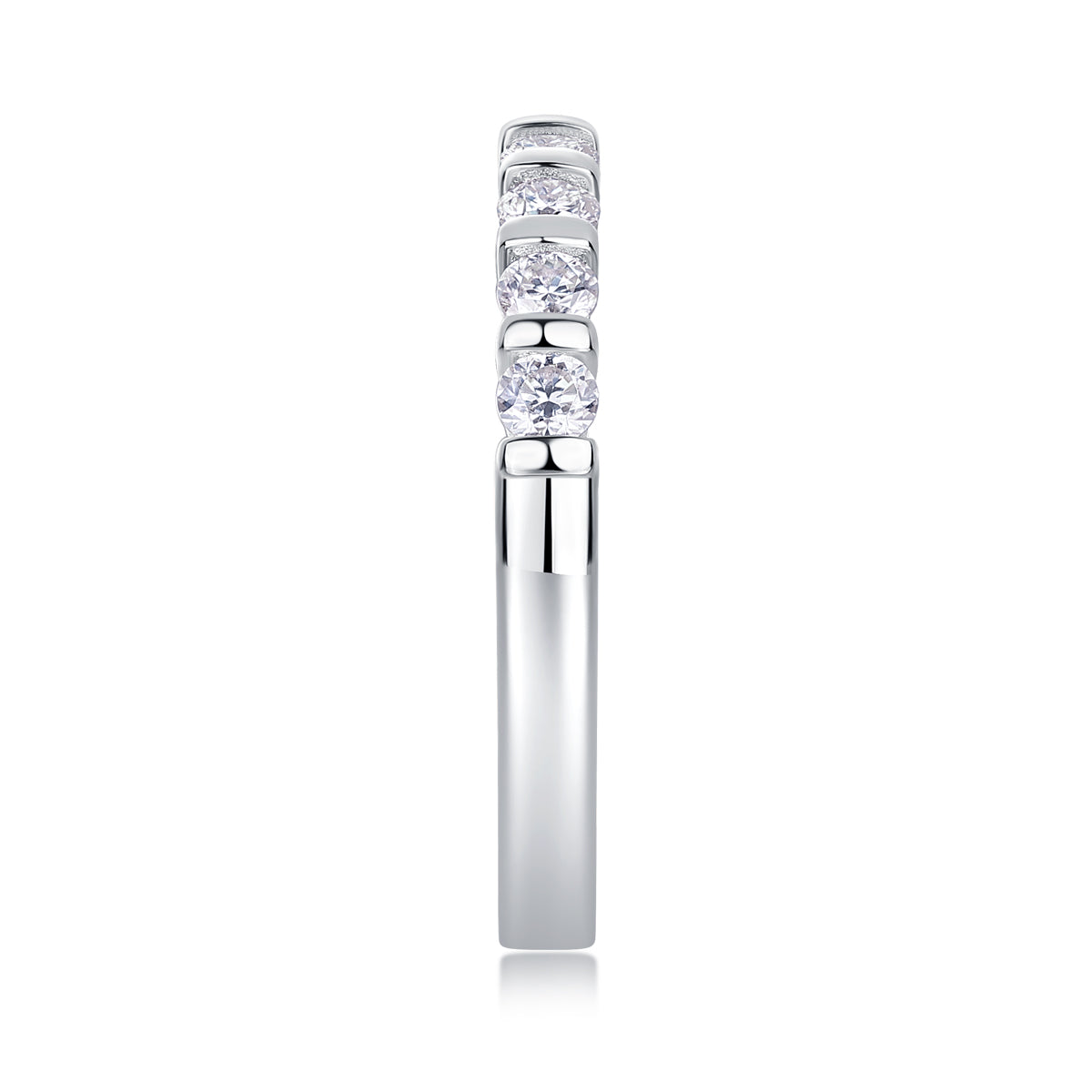 S925 Silver Moissanite Ring Elegant Row Band Fine Jewelry