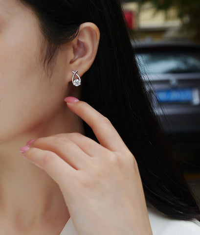 1-Carat Moissanite S925 Silver Stud Earrings Set