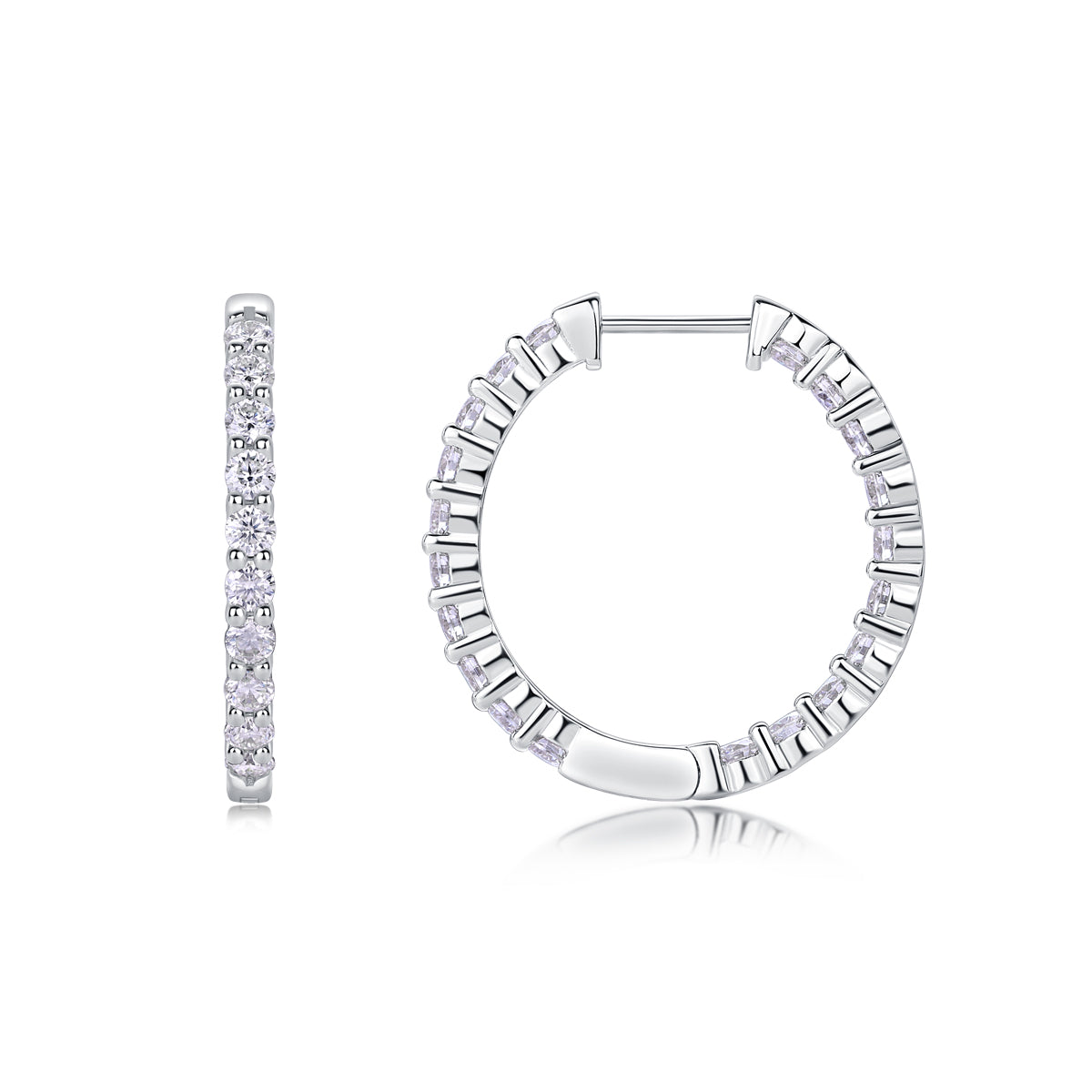 Luxury Moissanite Stud Earrings in S925 Silver Elegant Fashion Jewelry