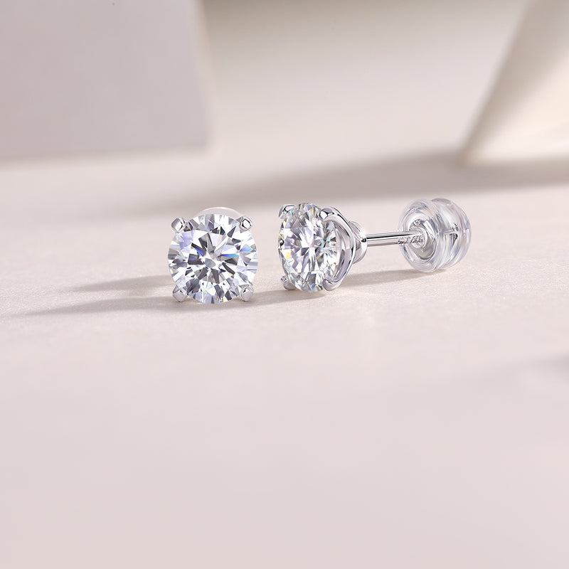 Luxury Moissanite Stud Earrings in S925 Silver - 4