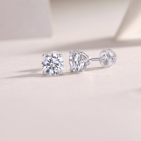 Luxury Moissanite Stud Earrings in S925 Silver