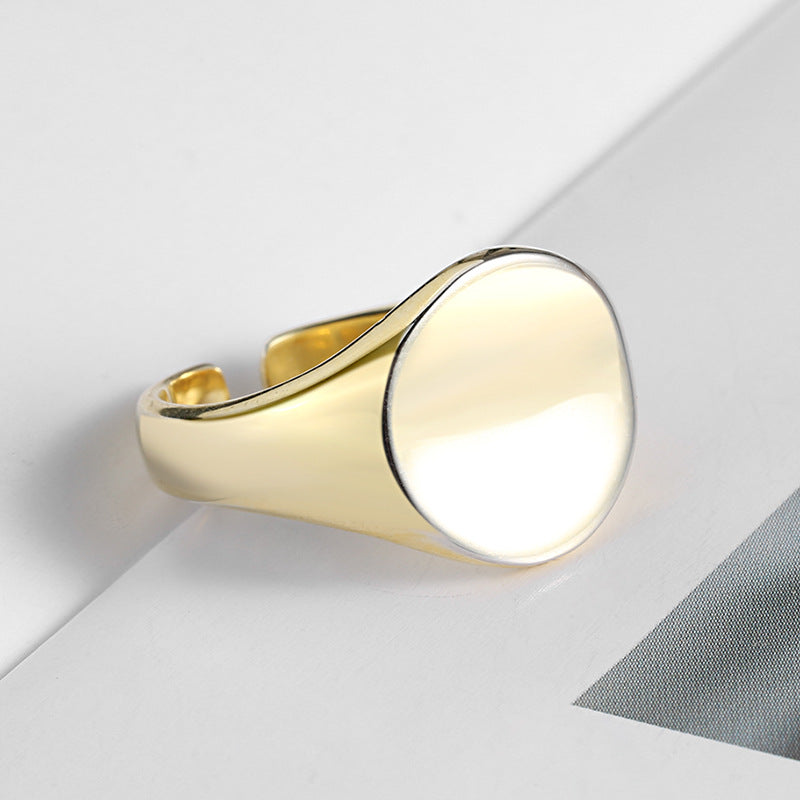 Adjustable Oval Smooth Fashion Ring - 2