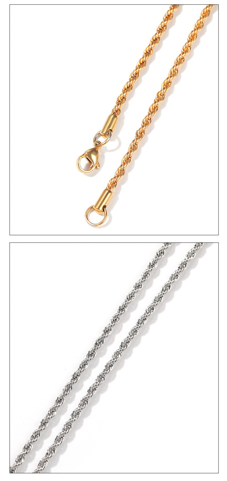 Stainless Steel Twisted Rope Chain Bracelet Minimalist Unisex Design