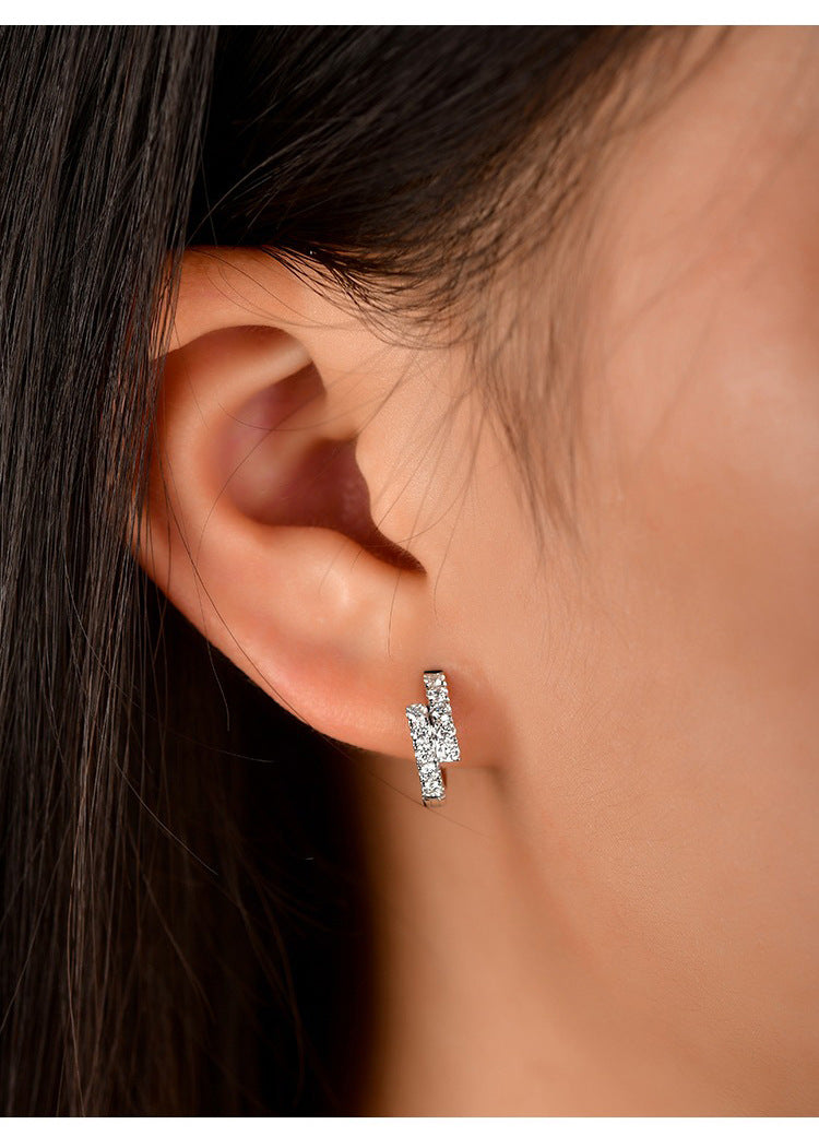 Small Copper Ear Clip Earrings with White Gold Finish for Women - 11
