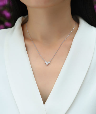 S925 Sterling Silver Square Moissanite Pendant Necklace Fashion Jewelry