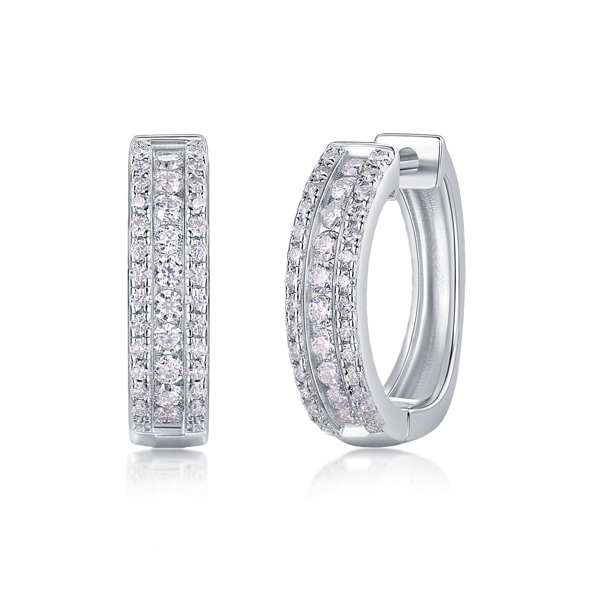 Luxury Moissanite Stud Earrings in S925 Silver Elegant Night Style