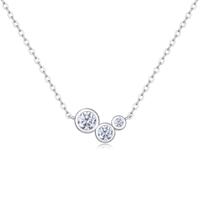 S925 Sterling Silver Moissanite Pendant Necklace Fashion Jewelry - 5