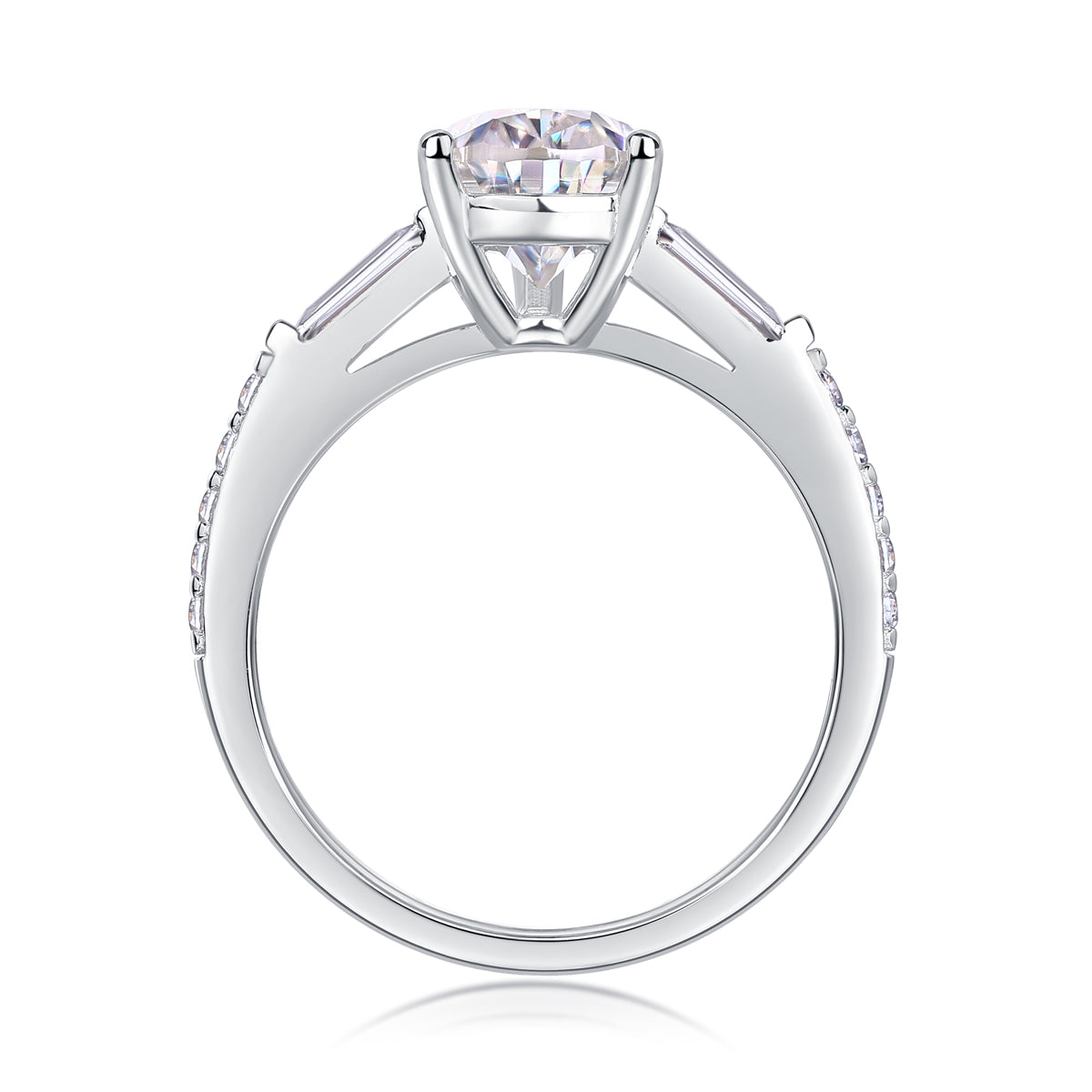 Pear-Shaped Moissanite Silver Ring Luxury Fashion Jewelry