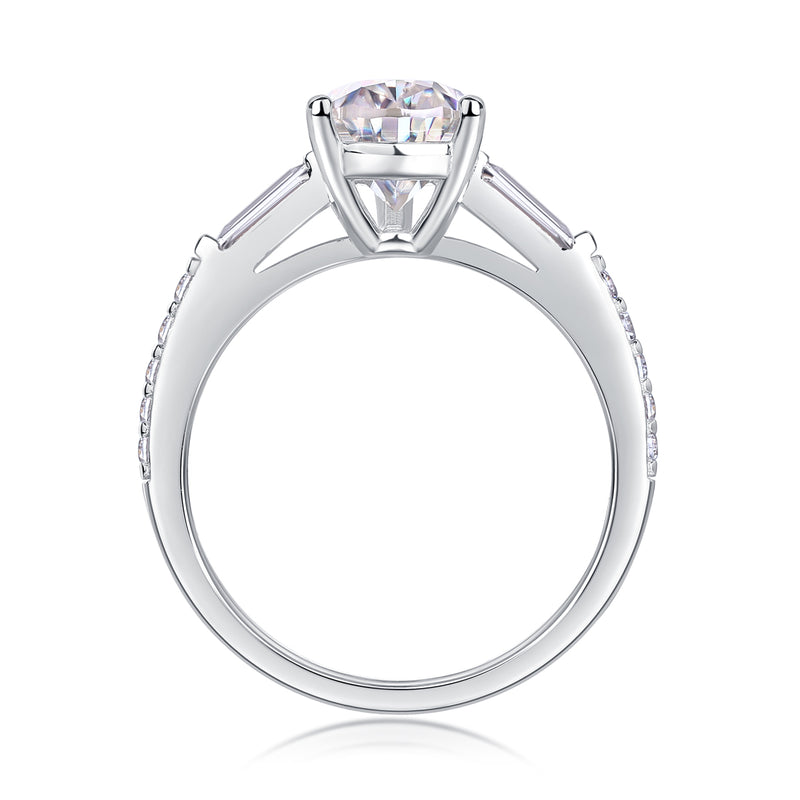 Pear-Shaped Moissanite S925 Silver Ring Modern Elegant Fashion Jewelry - 3