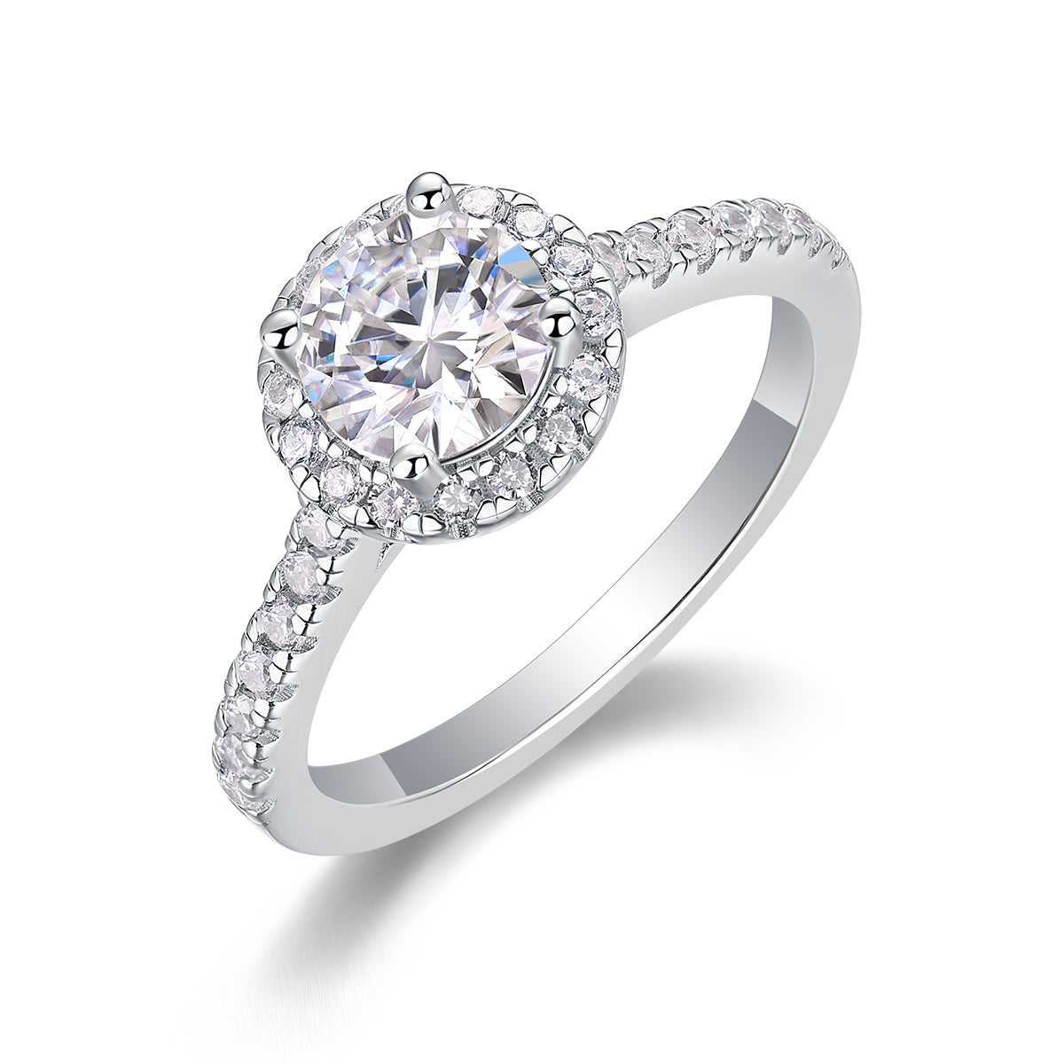 1 Carat Moissanite Silver Ring Luxury Fashion Statement Ring