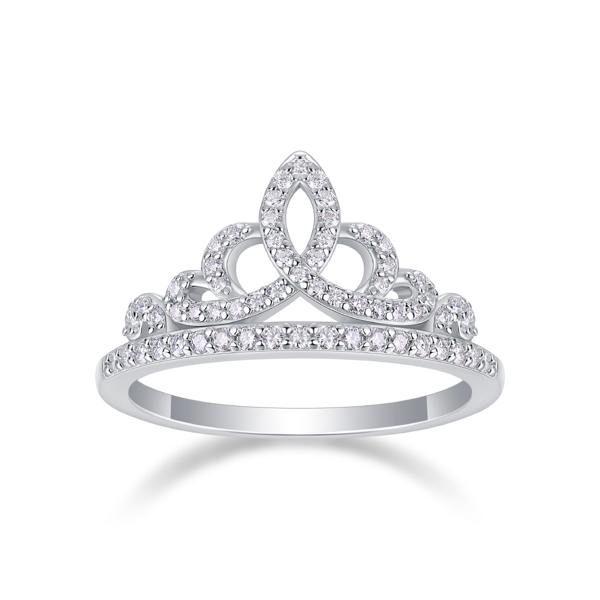 S925 Silver Moissanite Crown Ring Luxury Stylish Design