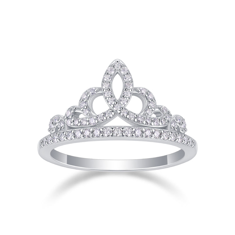 S925 Silver Moissanite Crown Ring Elegant Luxury Design - 5