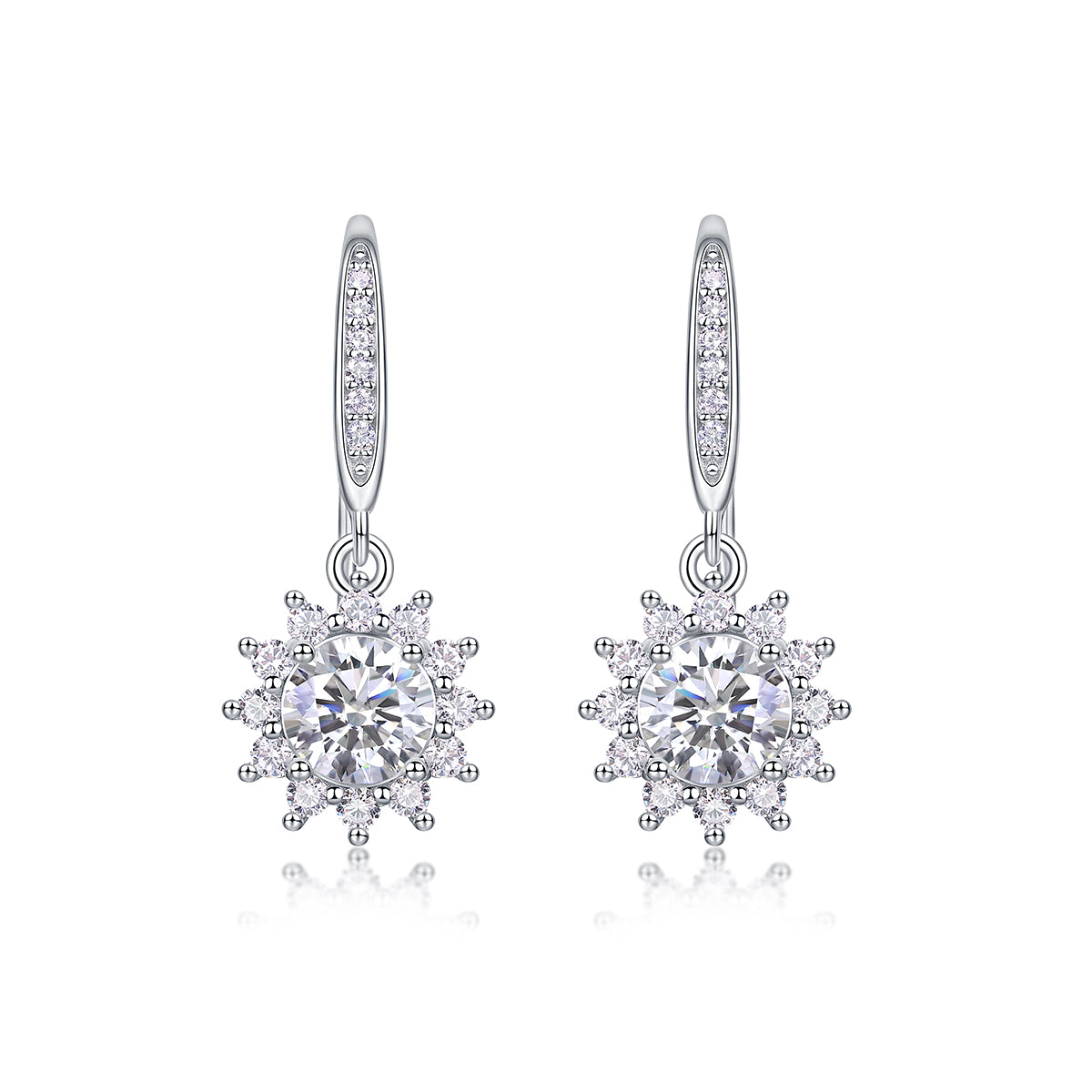 S925 Sterling Silver Moissanite Stud Earrings Half-Carat Diamond Style