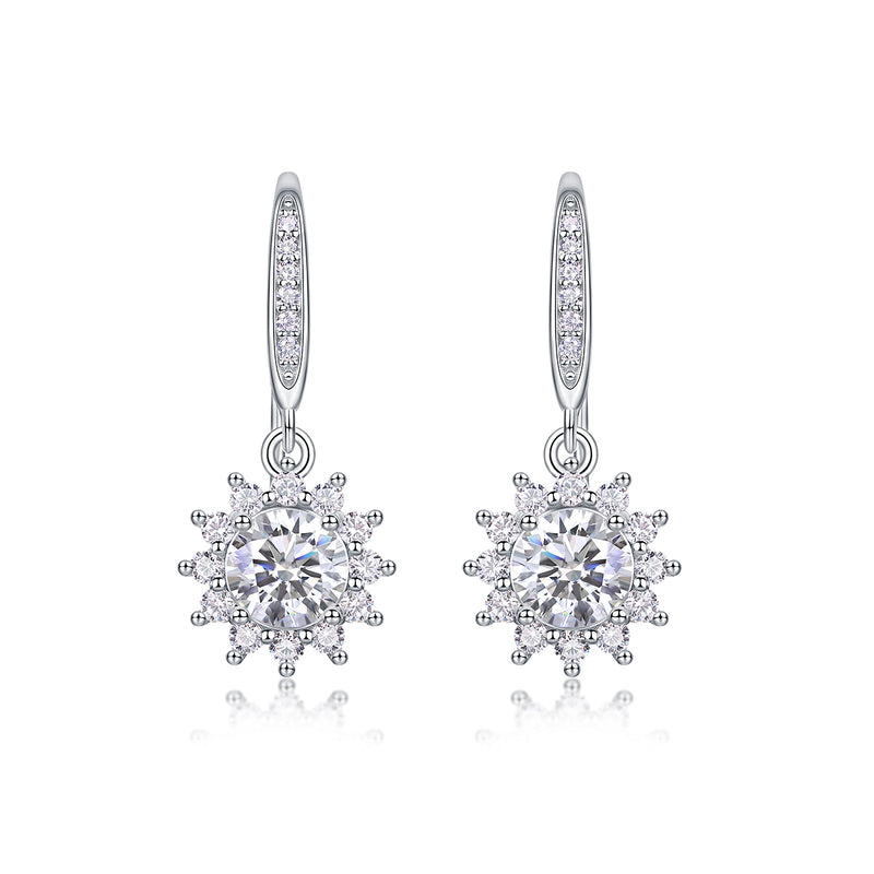 S925 Sterling Silver Moissanite Stud Earrings Half-Carat Sparkling Drop Design - 1