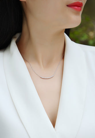 S925 Sterling Silver Moissanite Pendant Necklace Set Elegant Minimalist Design