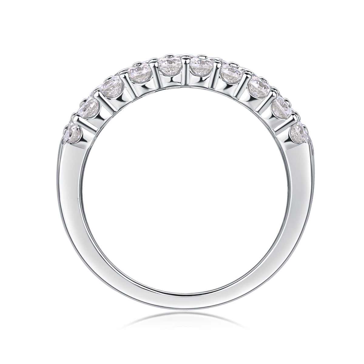 Multi-row Moissanite Silver Ring Luxury Fine Jewelry