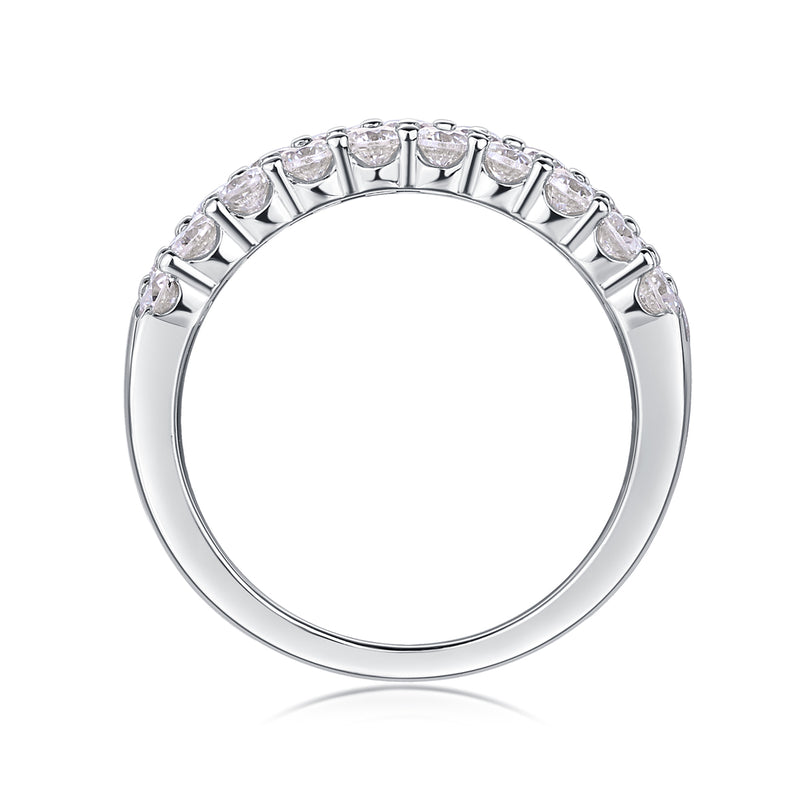 Multi-row Moissanite S925 Silver Ring Modern Elegant Fine Jewelry - 3