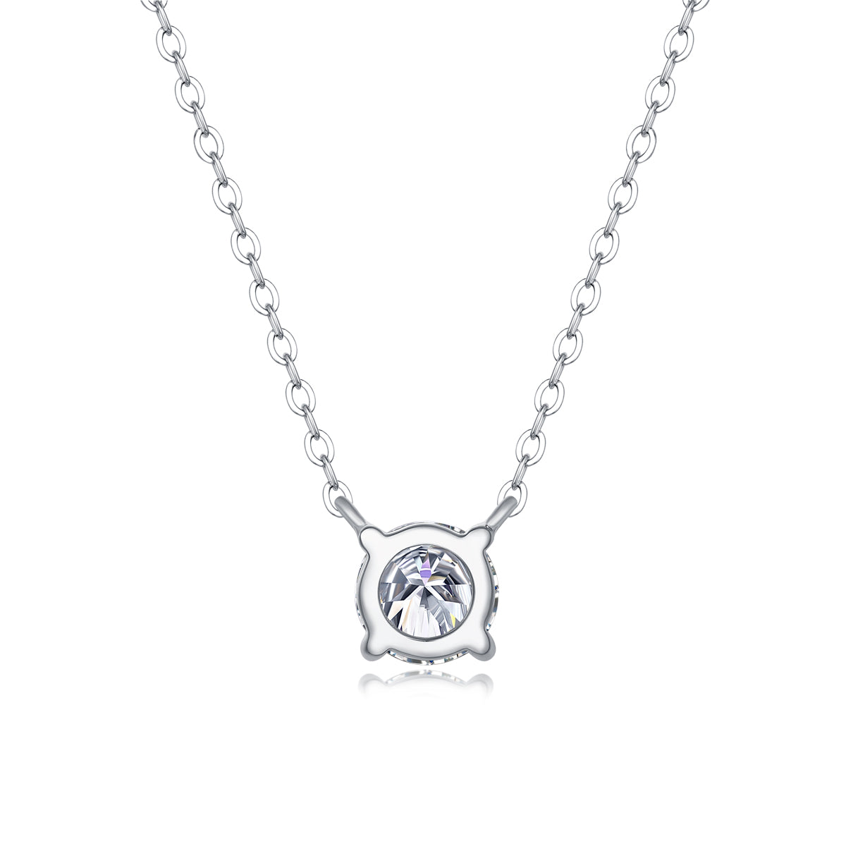 Affordable S925 Sterling Silver Necklace Pendant Set with 1-Carat and 2-Carat Moissanite Diamonds