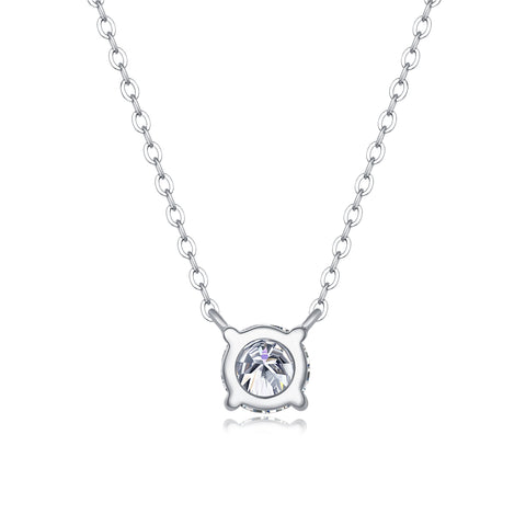 Affordable S925 Sterling Silver Necklace Pendant Set with 1-Carat and 2-Carat Moissanite Diamonds