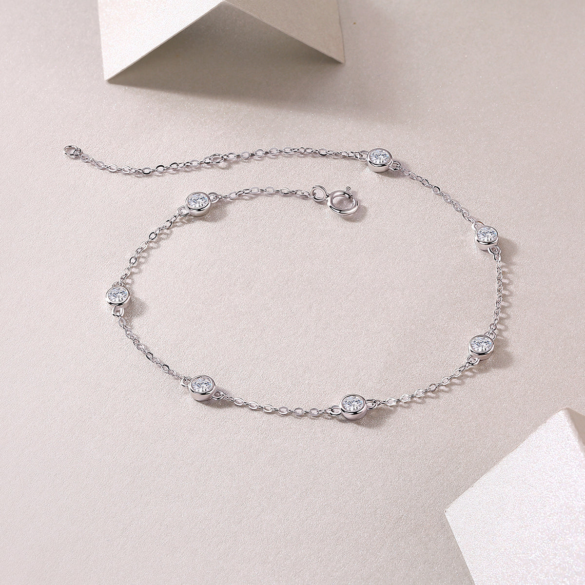 S925 Silver Moissanite Bracelet Luxury Fashion Delicate Chain