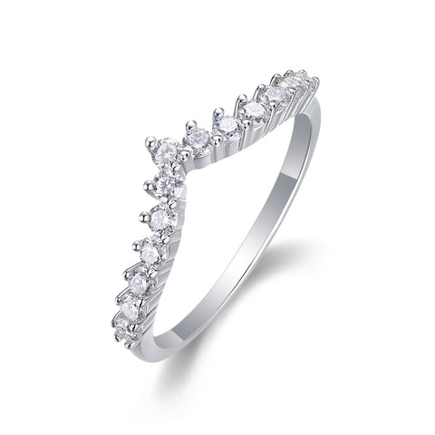 Luxury Moissanite Silver Crown Ring Elegant S925 Fine Jewelry
