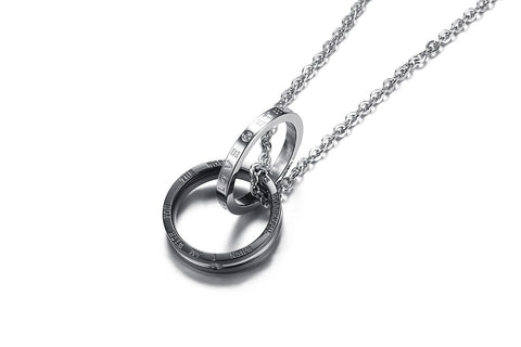 Modern Stainless Steel Couple Necklace Set