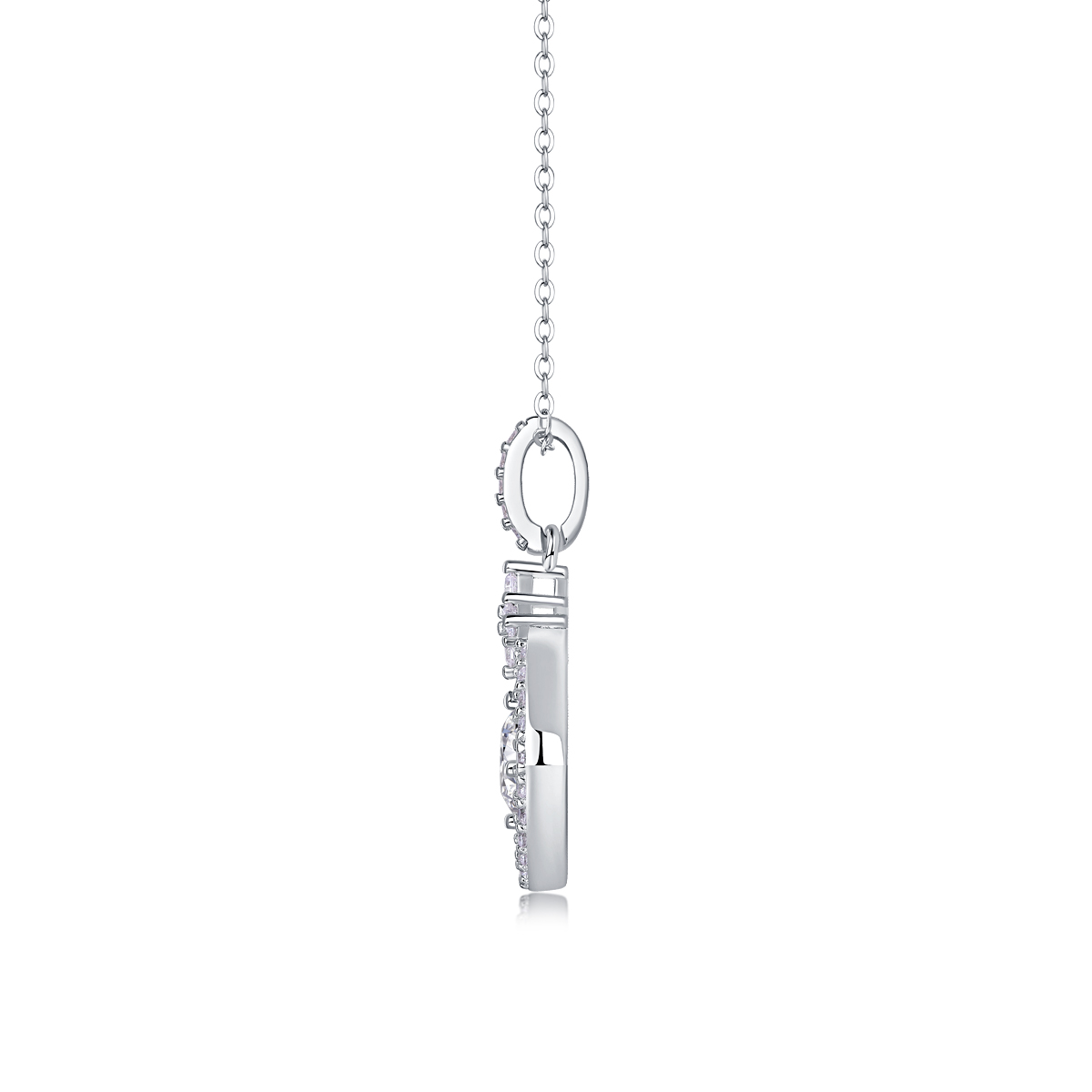 1 Carat Moissanite Pendant Necklace in S925 Sterling Silver with Platinum Plating