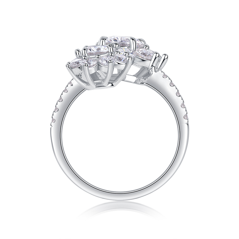 1Petal Morning Dew 1-Carat Moissanite S925 Sterling Silver Floral Ring - 2