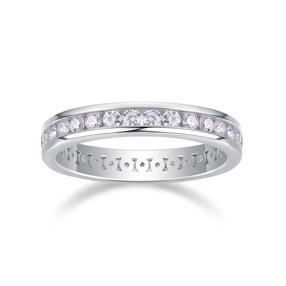 S925 Silver Moissanite Ring Luxury Fashion Band