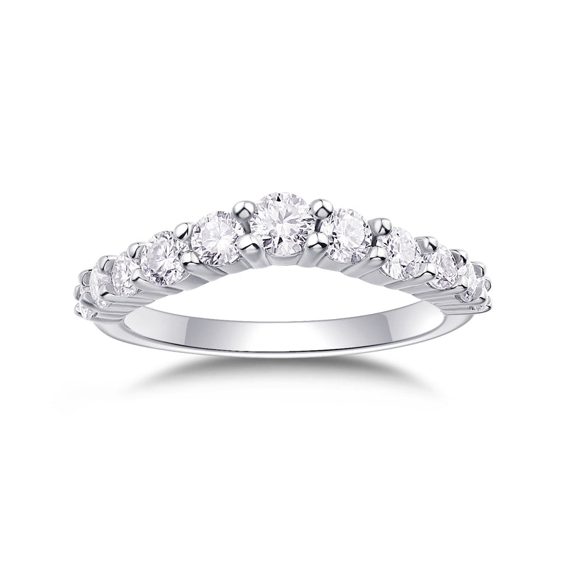 S925 Silver Moissanite Wedding Ring Elegant Modern Design - 1