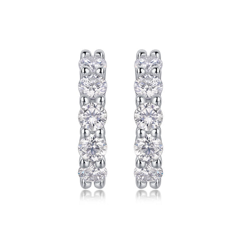 S925 Silver Moissanite Stud Earrings Modern Elegant Jewelry